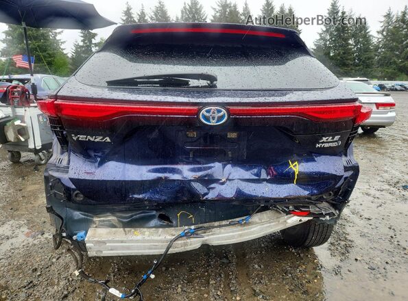 JTEAAAAH2MJ014098 2021 TOYOTA VENZA Blue Вид ззаду
