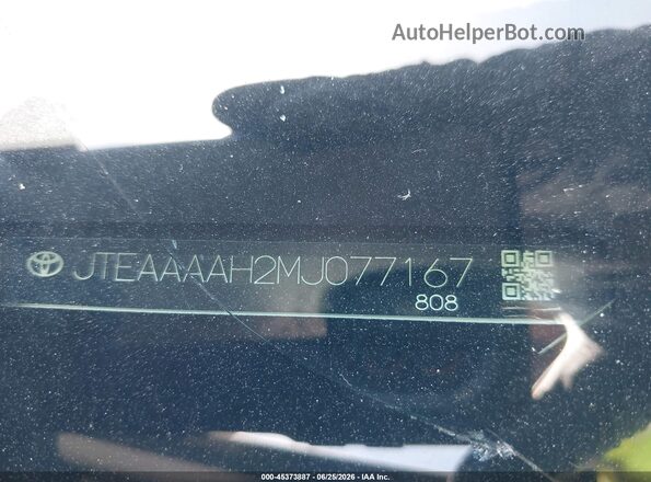 JTEAAAAH2MJ077167 2021 TOYOTA VENZA White 