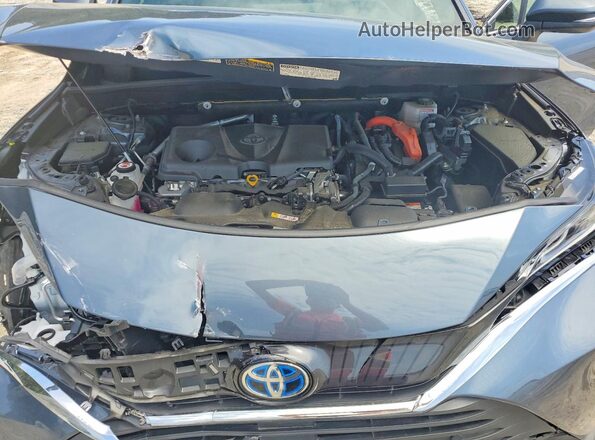 JTEAAAAH2NJ113604 2022 TOYOTA VENZA Blue Vista del compartimento del motor