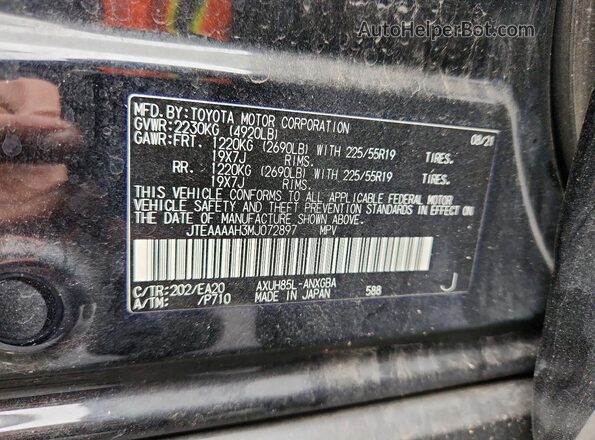 JTEAAAAH3MJ072897 2021 TOYOTA VENZA Black 