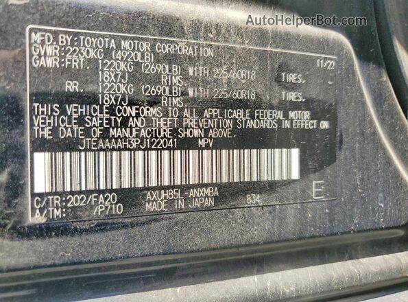 JTEAAAAH3PJ122041 2023 TOYOTA VENZA Black Widok wnętrza 360 stopni