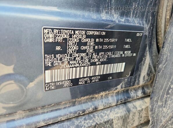 JTEAAAAH4MJ044025 2021 TOYOTA VENZA Charcoal Vista del compartimento del motor