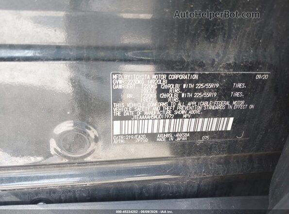 JTEAAAAH5MJ011972 2021 TOYOTA VENZA Черный Вид подкапотного пространства