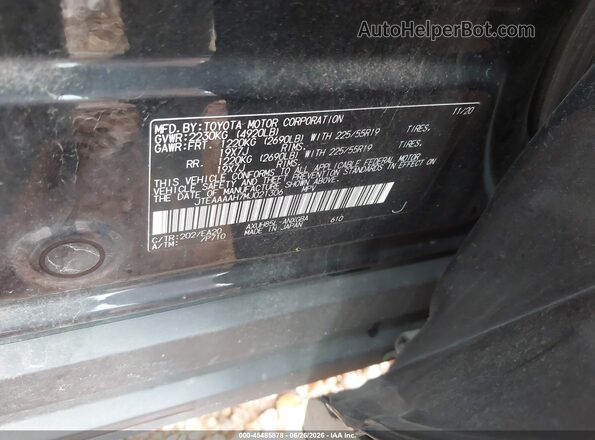 JTEAAAAH7MJ021306 2021 TOYOTA VENZA Black ძრავის განყოფილების ხედი