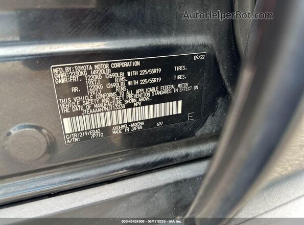 JTEAAAAH7NJ113338 2022 TOYOTA VENZA Black 