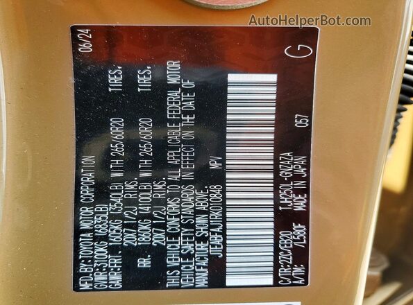 JTEABFAJ1RK010848 2024 TOYOTA LAND Tan Vista interior de 360 grados