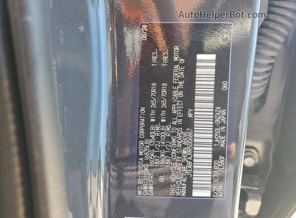 JTEABFAJ9R5006867 2024 TOYOTA LAND Gray VIN կոդի պիտակի տեսք