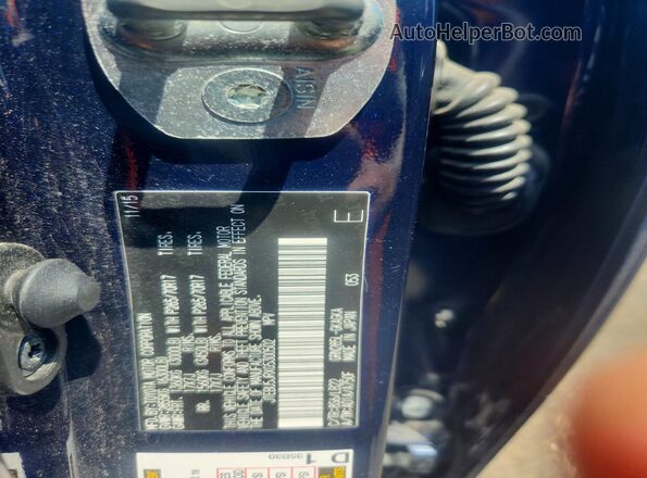 JTEBU5JRXG5300502 2016 TOYOTA 4RUNNER Blue VIN կոդի պիտակի տեսք