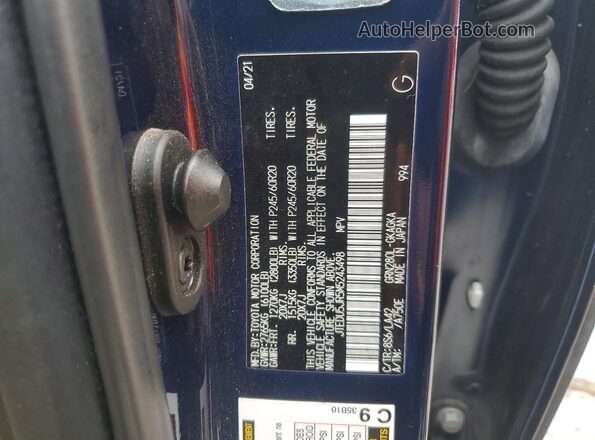 JTEDU5JR5M5243498 2021 TOYOTA 4RUNNER Blue 