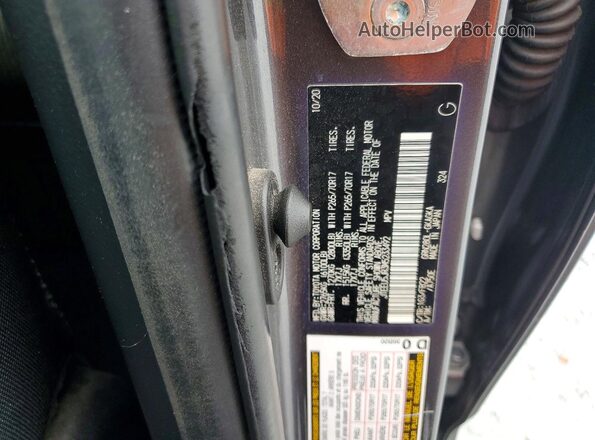 JTEEU5JR3M5233492 2021 TOYOTA 4RUNNER Gray VIN sticker view