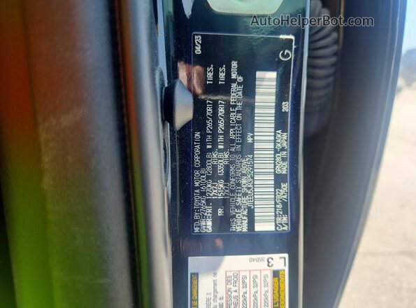 JTEEU5JR3P5291574 2023 TOYOTA 4RUNNER Black Vista de la etiqueta del VIN