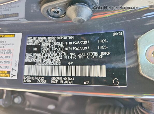 JTELU5JR4R6278031 2024 TOYOTA 4RUNNER Gray 
