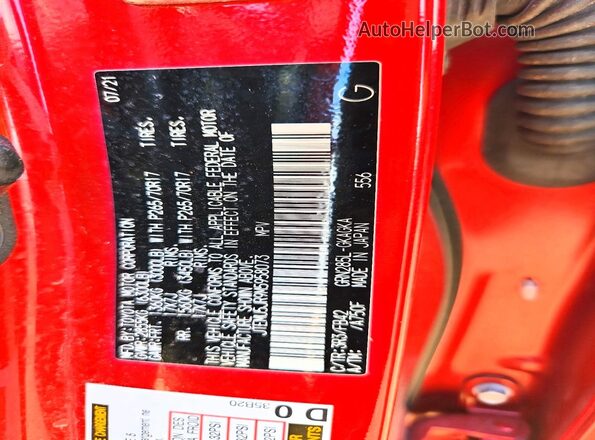 JTEMU5JR9M5958073 2021 TOYOTA 4RUNNER Red Панорамний вид салону 360°