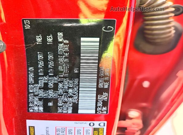 JTENU5JR2R6218466 2024 TOYOTA 4RUNNER Red Вид підкапотного простору