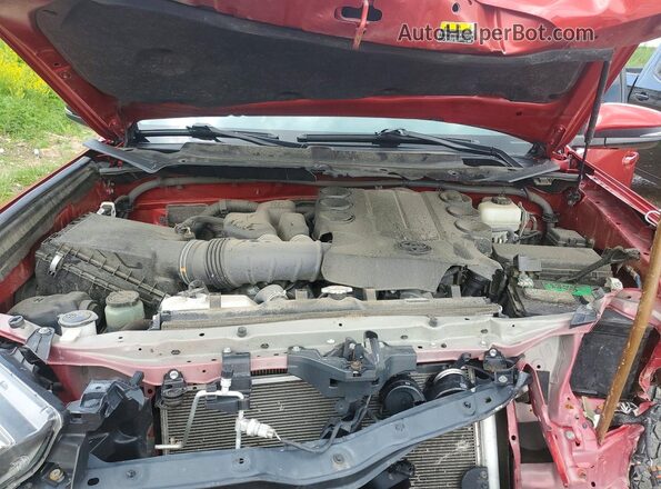 JTENU5JR8M5934559 2021 TOYOTA 4RUNNER Red Vista del compartimento del motor