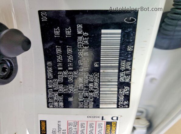 JTENU5JRXM5869262 2021 TOYOTA 4RUNNER White 
