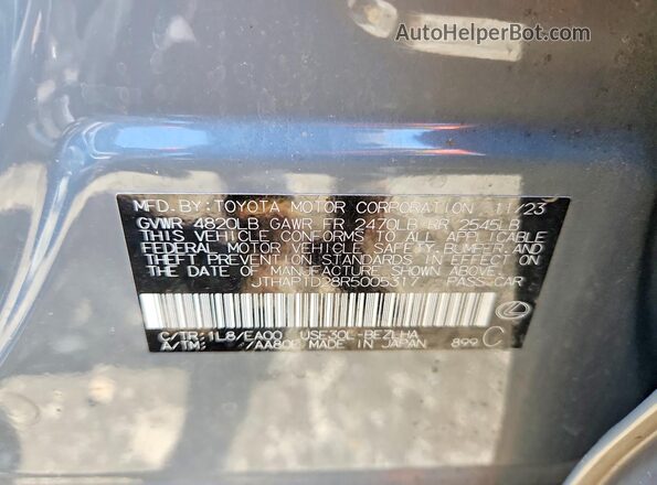 JTHAP1D28R5005317 2024 LEXUS IS Серый 