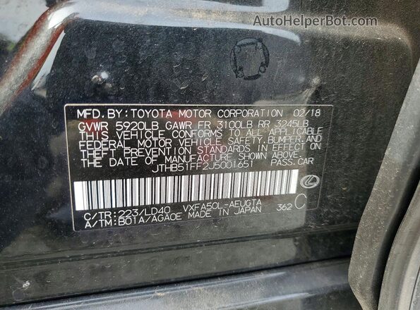 JTHB51FF2J5001651 2018 LEXUS LS Black Vista del compartimento del motor