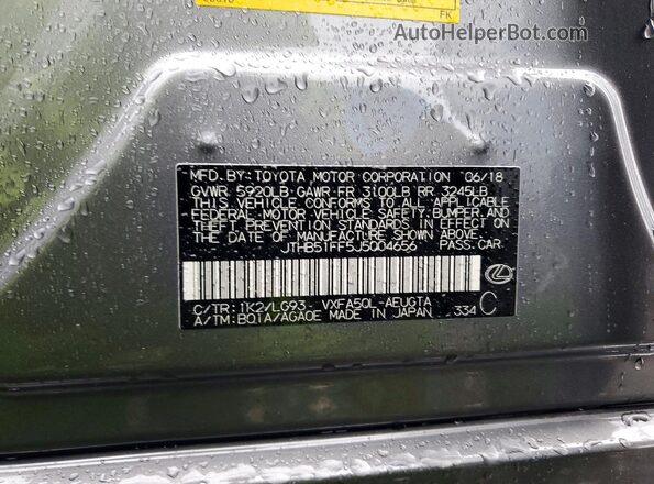 JTHB51FF5J5004656 2018 LEXUS LS Silver Vista del compartimento del motor
