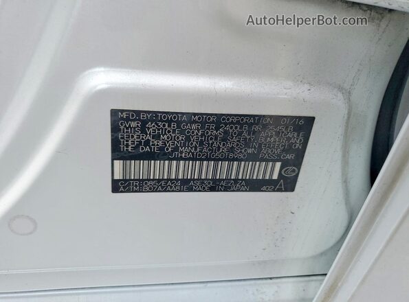 JTHBA1D21G5018980 2016 LEXUS IS White Engine compartment view