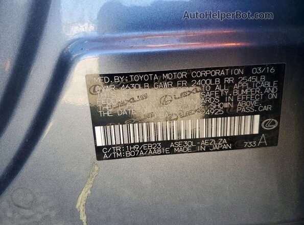 JTHBA1D21G5024925 2016 LEXUS IS Gray Widok komory silnika