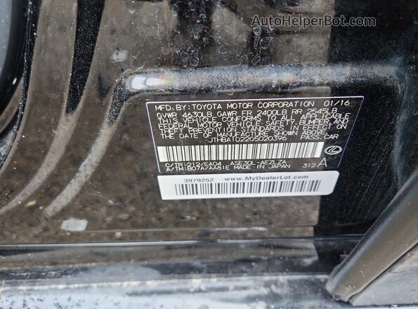JTHBA1D22G5020396 2016 LEXUS IS Black Widok komory silnika