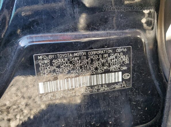 JTHBA1D26G5021857 2016 LEXUS IS Black 