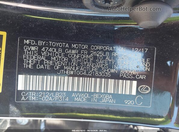 JTHBW1GG4J2183035 2018 LEXUS ES 300H Black Widok komory silnika