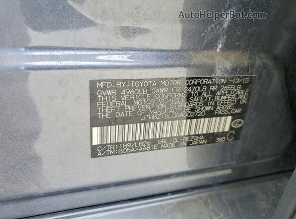 JTHBZ1BL0GA002720 2016 LEXUS GS Угольный Вид подкапотного пространства