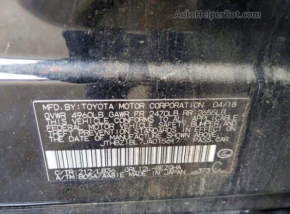 JTHBZ1BL7JA015617 2018 LEXUS GS Black Вид підкапотного простору