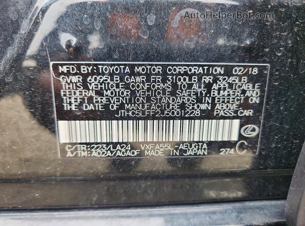 JTHC5LFF2J5001228 2018 LEXUS LS Black Շարժիչի բաժամունքի տեսք
