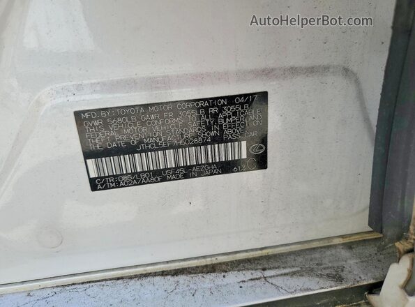 JTHCL5EF7H5028874 2017 LEXUS LS White Widok komory silnika