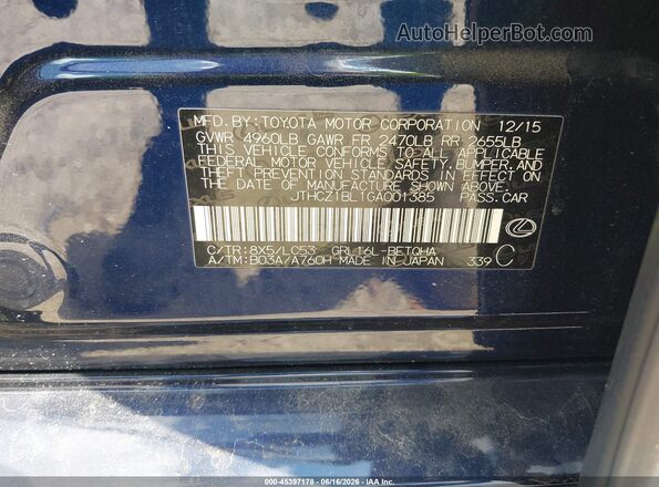 JTHCZ1BL1GA001385 2016 LEXUS GS 350 Navy ძრავის განყოფილების ხედი
