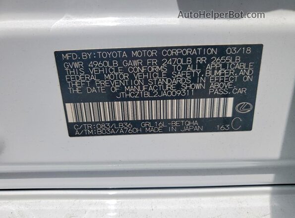 JTHCZ1BL2JA009311 2018 LEXUS GS White Vista del compartimento del motor
