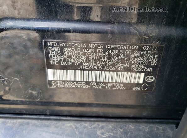 JTHCZ1BL8HA006147 2017 LEXUS GS Black Շարժիչի բաժամունքի տեսք