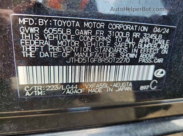 JTHD51GF8R5012270 2024 LEXUS LS Black Շարժիչի բաժամունքի տեսք