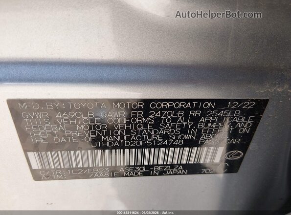 JTHDA1D20P5124748 2023 LEXUS IS Silver Widok komory silnika