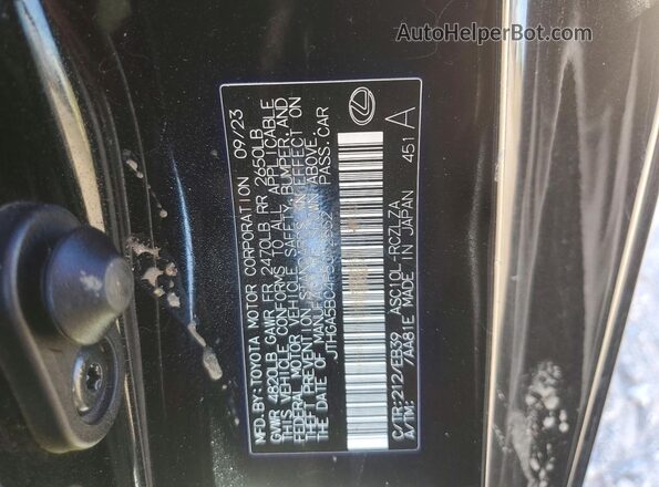 JTHGA5BC4P5012552 2023 LEXUS RC Black Vista de la etiqueta del VIN