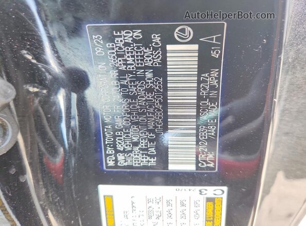 JTHGA5BC4P5012552 2023 LEXUS RC Black ძრავის განყოფილების ხედი
