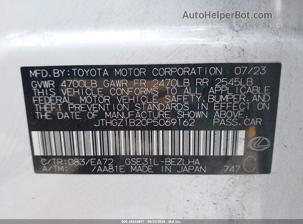 JTHGZ1B20P5069162 2023 LEXUS IS 350 Белый Вид подкапотного пространства