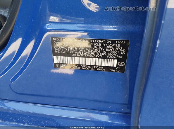 JTHGZ1B23P5070662 2023 LEXUS IS 350 Синий Вид подкапотного пространства