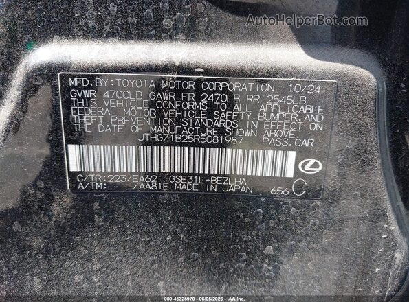 JTHGZ1B25R5081987 2024 LEXUS IS 350 Black Engine compartment view