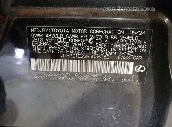 JTHGZ1E22R5036162 2024 LEXUS IS Black Շարժիչի բաժամունքի տեսք