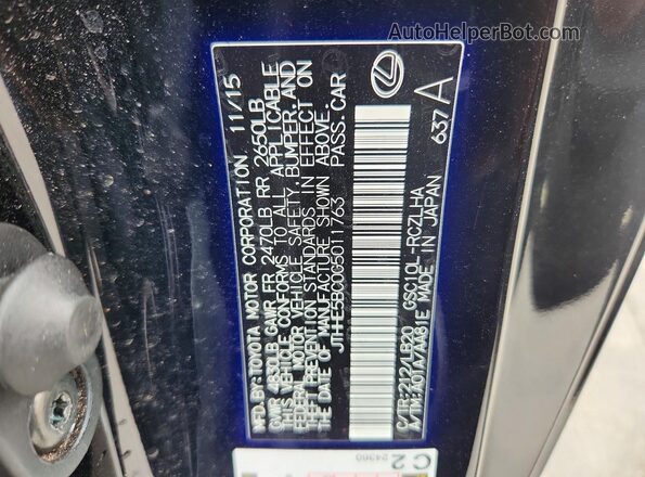 JTHHE5BC0G5011763 2016 LEXUS RC Black Շարժիչի բաժամունքի տեսք