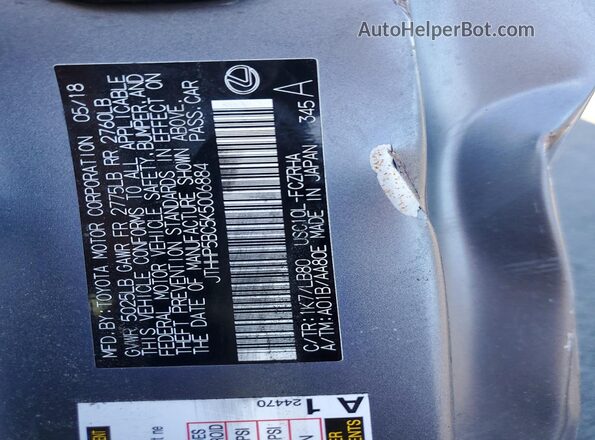 JTHHP5BC5K5006884 2019 LEXUS RC Silver Widok komory silnika