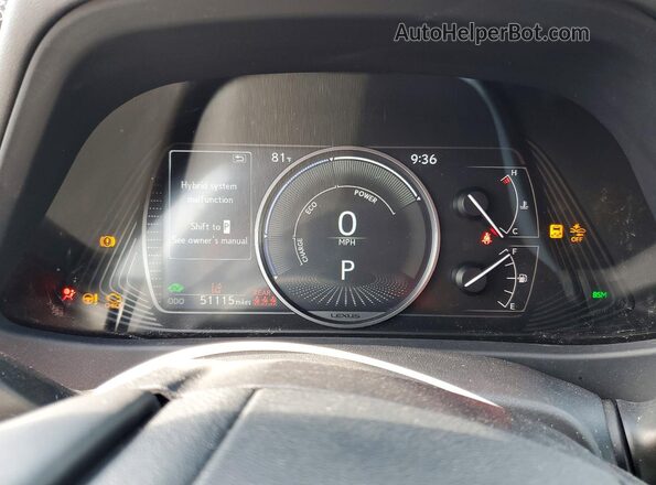 JTHP9JBH6N2060100 2022 LEXUS UX Red Սարքավորումների վահանակի տեսք