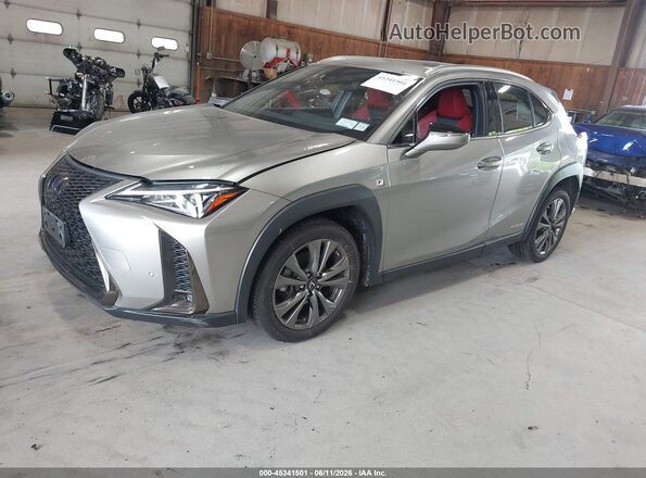JTHU9JBH5K2010528 2019 LEXUS UX 250H Gray Առջևի ձախ երեք քառորդ տեսարան