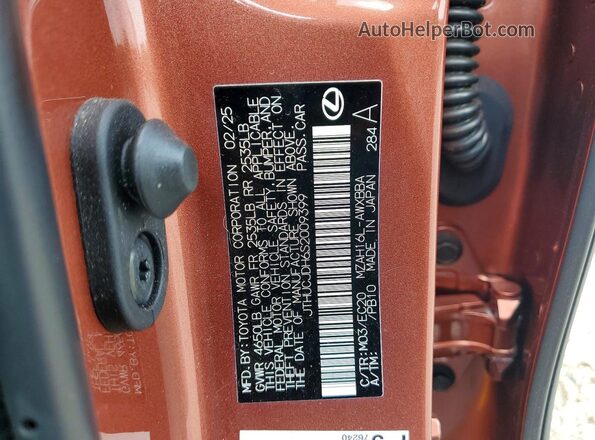 JTHUCJDH6S2009399 2025 LEXUS UX Золотой 