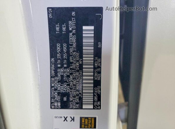JTJAAAAB1RA027641 2024 LEXUS RZ Белый 