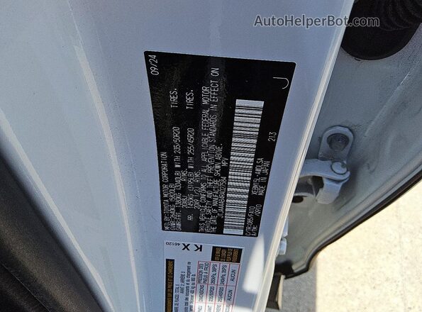 JTJAAAAB4RA027584 2024 LEXUS RZ White Widok naklejki z numerem VIN